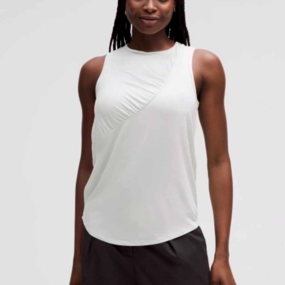 Lululemon Silk-Blend Shirred Tank Top - Size 10 - Vapor